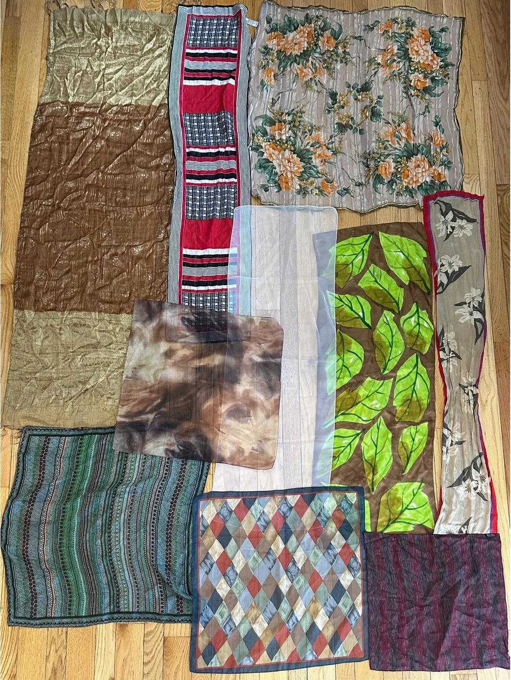 40 Silk Scarves Lot Vtg to Modern Ralph Lauren Claiborne Chico’s Designer Mix